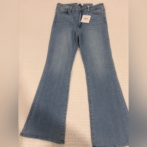 Just Black Light Blue High-Rise Flare Jeans NWT - Picture 3 of 5